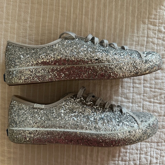 Kate Spade X Keds All Over Glitter Sneakers, Silver Rare - Excellent!! - Picture 5 of 10